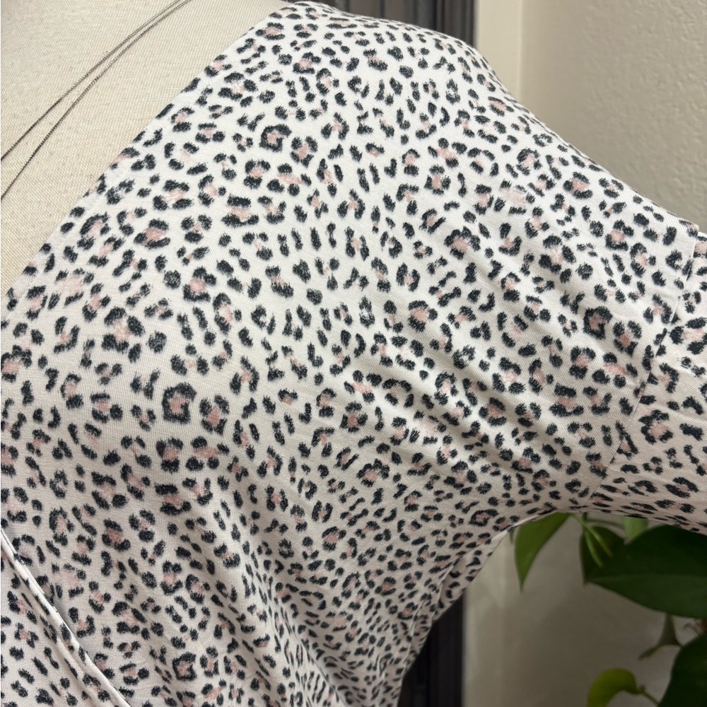 Heavenly by Victoria’s Secret Leopard Print Ultra Soft Modal Faux Wrap Crop Top - Picture 5 of 7